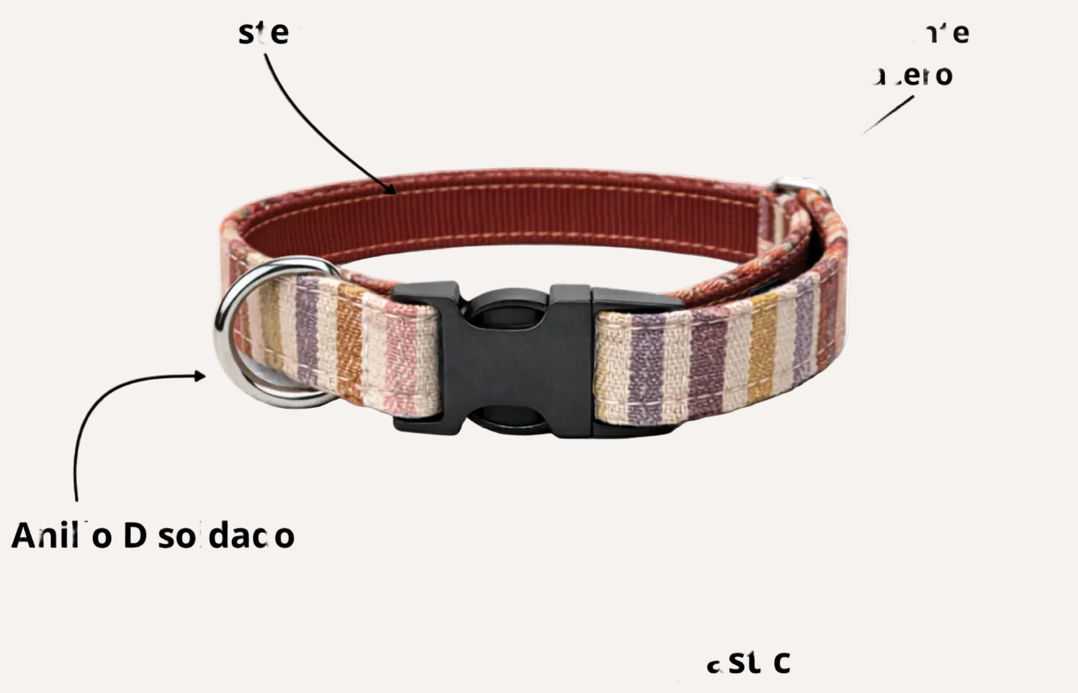 Collar perro ajustable de tela premium y nylon - Rainbow