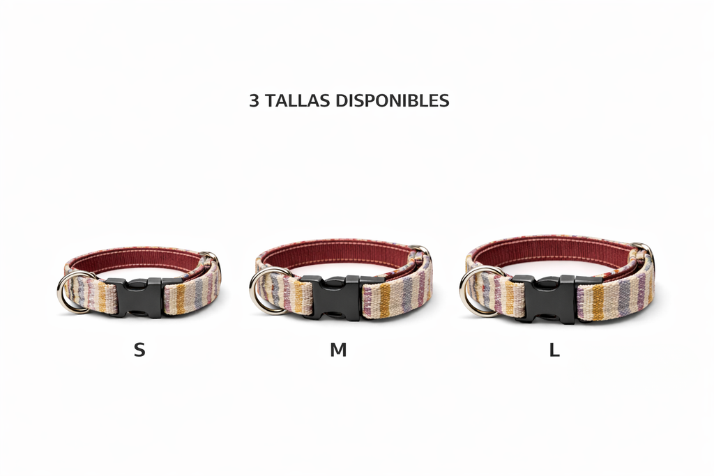 Collar perro ajustable de tela premium y nylon - Rainbow