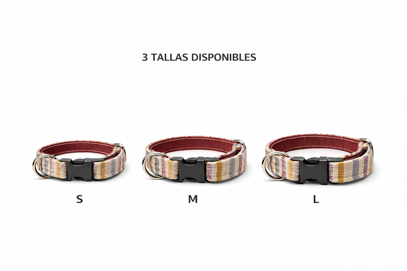 Collar perro ajustable de tela premium y nylon - Rainbow