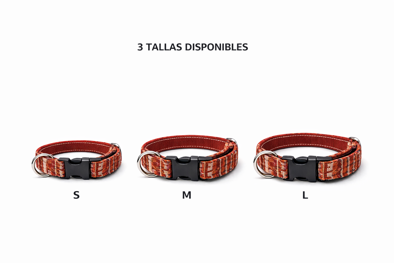 Collar perro ajustable de tela premium y nylon - Terracota