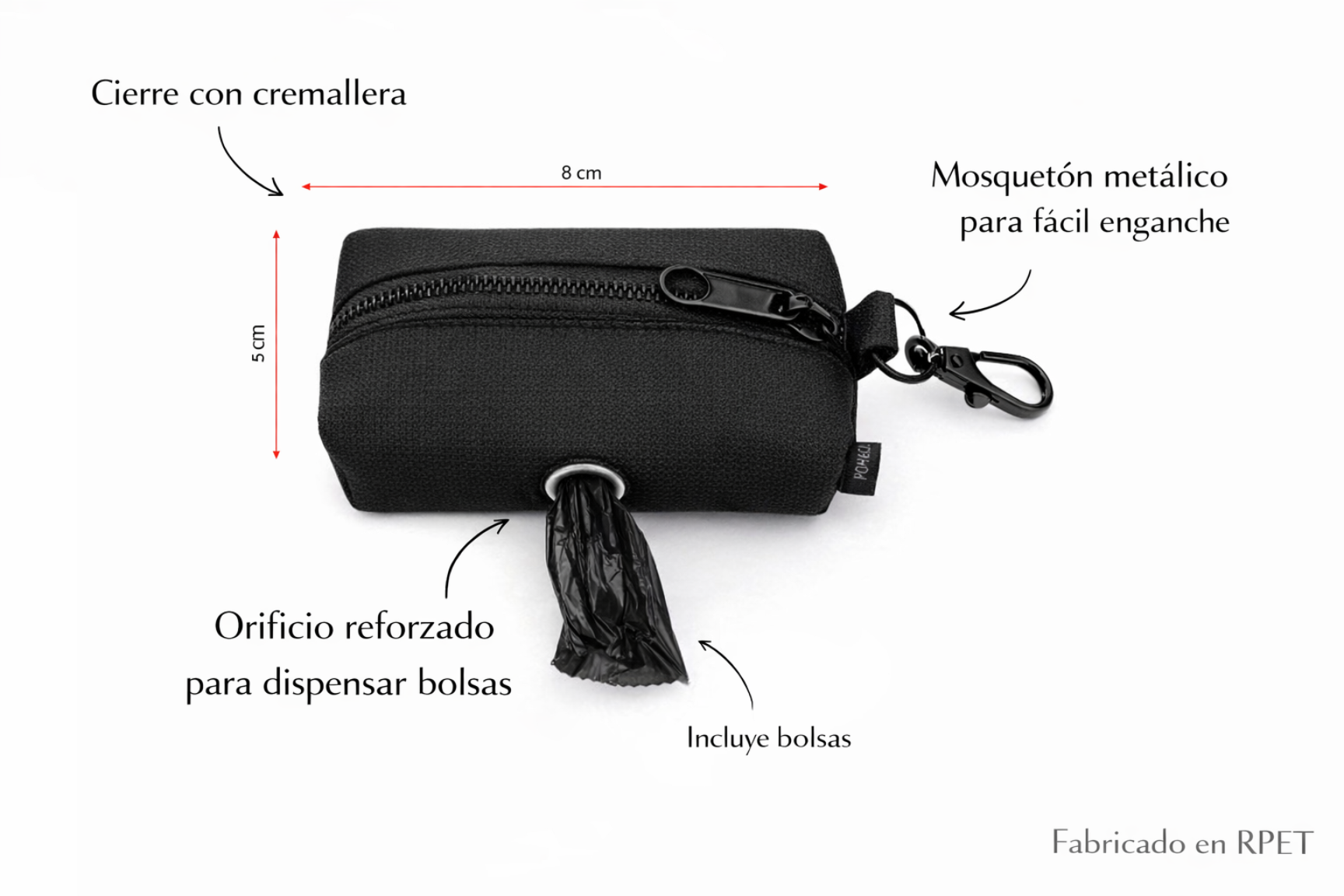 MOUZ Arnés perro antitirones, ajustable con correa y dispensador de bolsas - Rosado