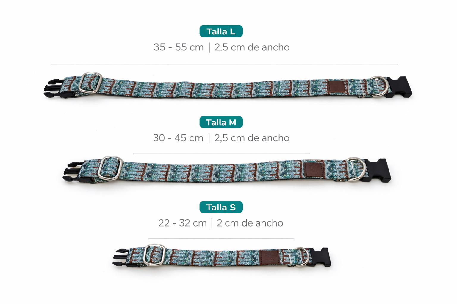 Collar perro ajustable de tela premium y nylon - Étnico