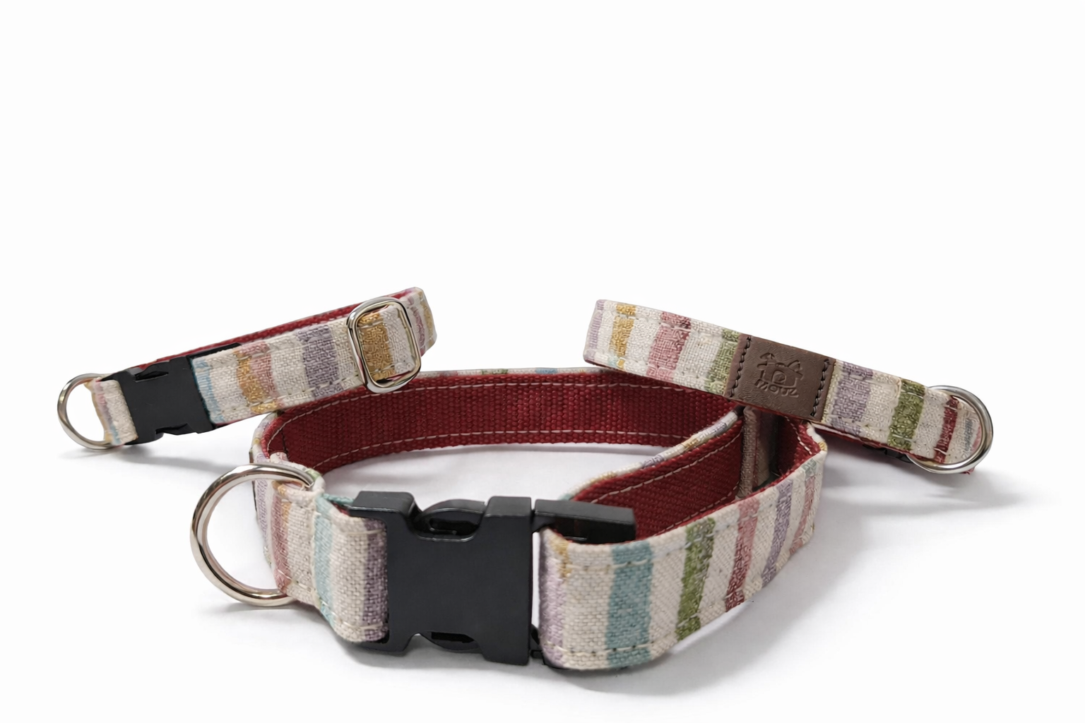 Collar perro ajustable de tela premium y nylon - Rainbow