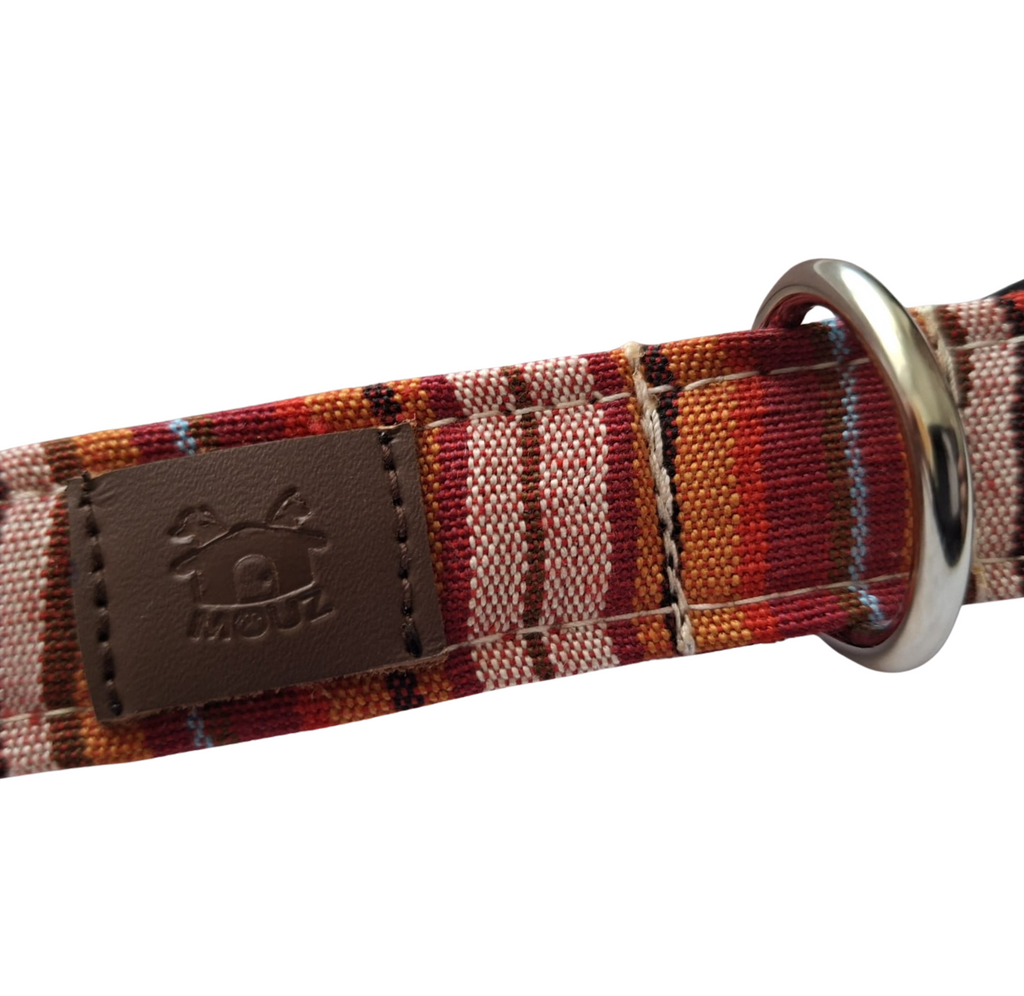 Collar perro ajustable de tela premium y nylon - Terracota