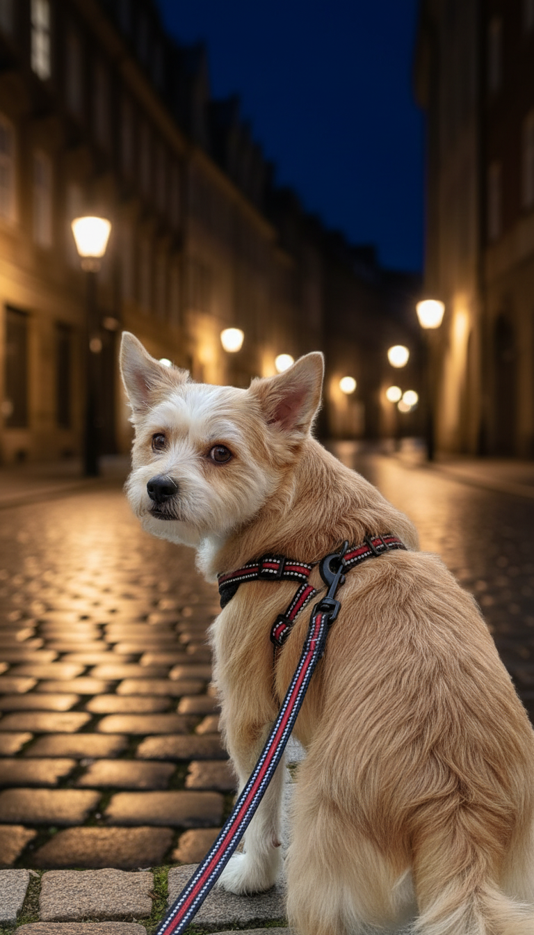 MOUZ Arnés perro antitirones, ajustable con correa y dispensador de bolsas - Rojo