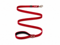 Correa perro nylon doble, alta resistencia, con mango acolchado - Rojo