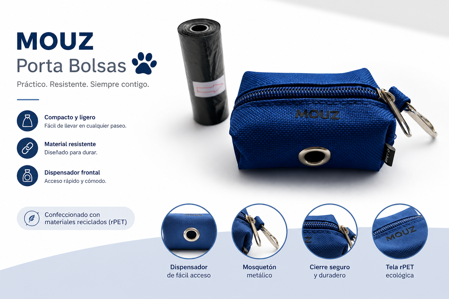 Dispensador de bolsas para excrementos de perro