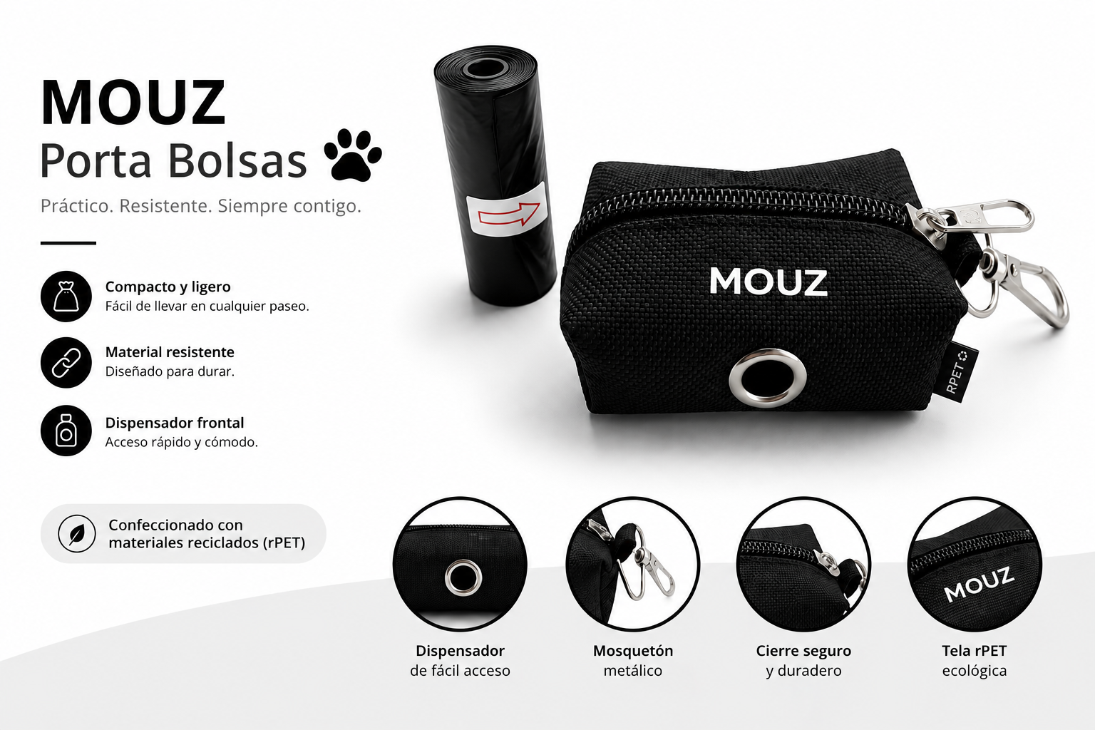 Dispensador de bolsas para excrementos de perro