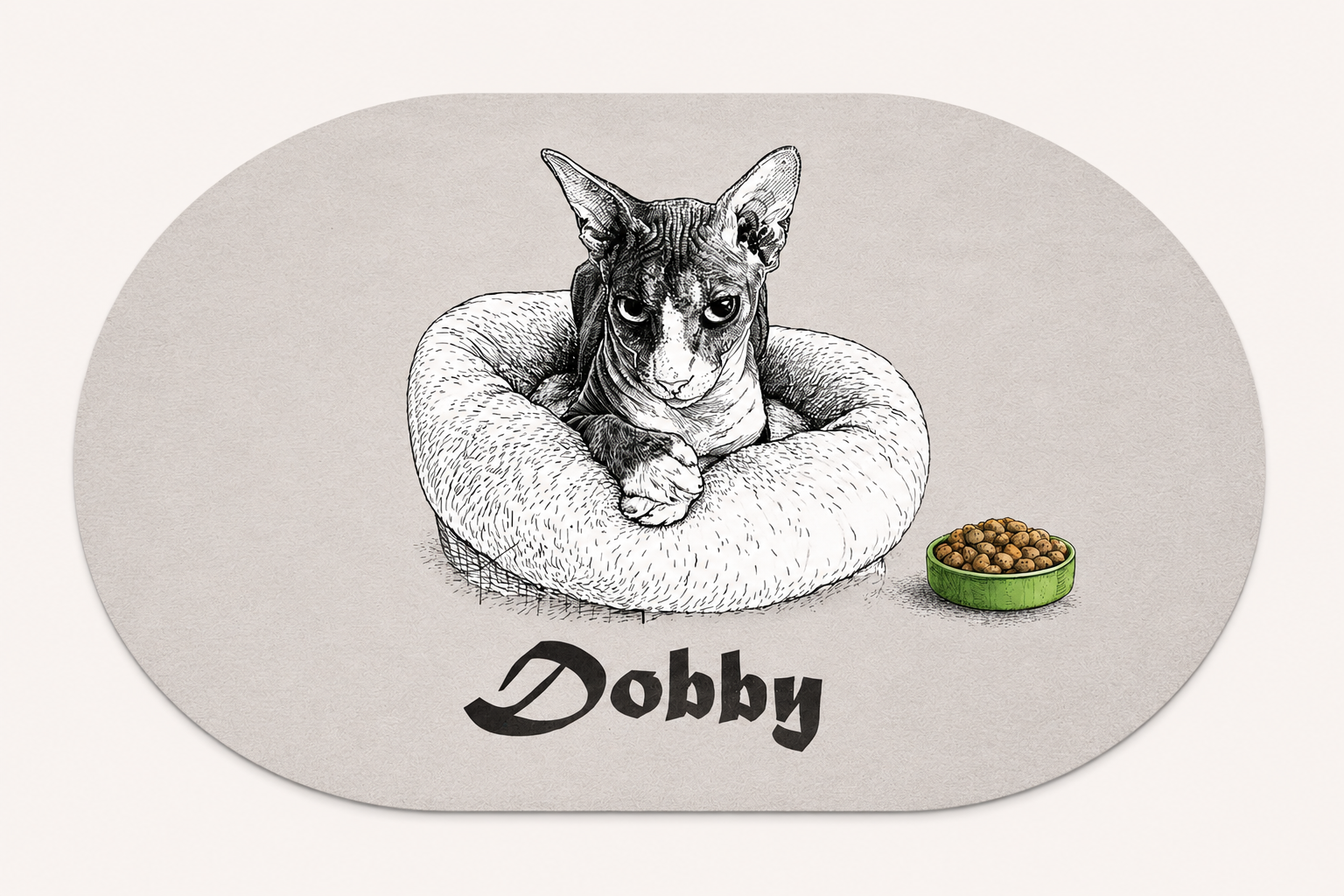 Alfombrilla suelo para comida perros y gatos personalizable