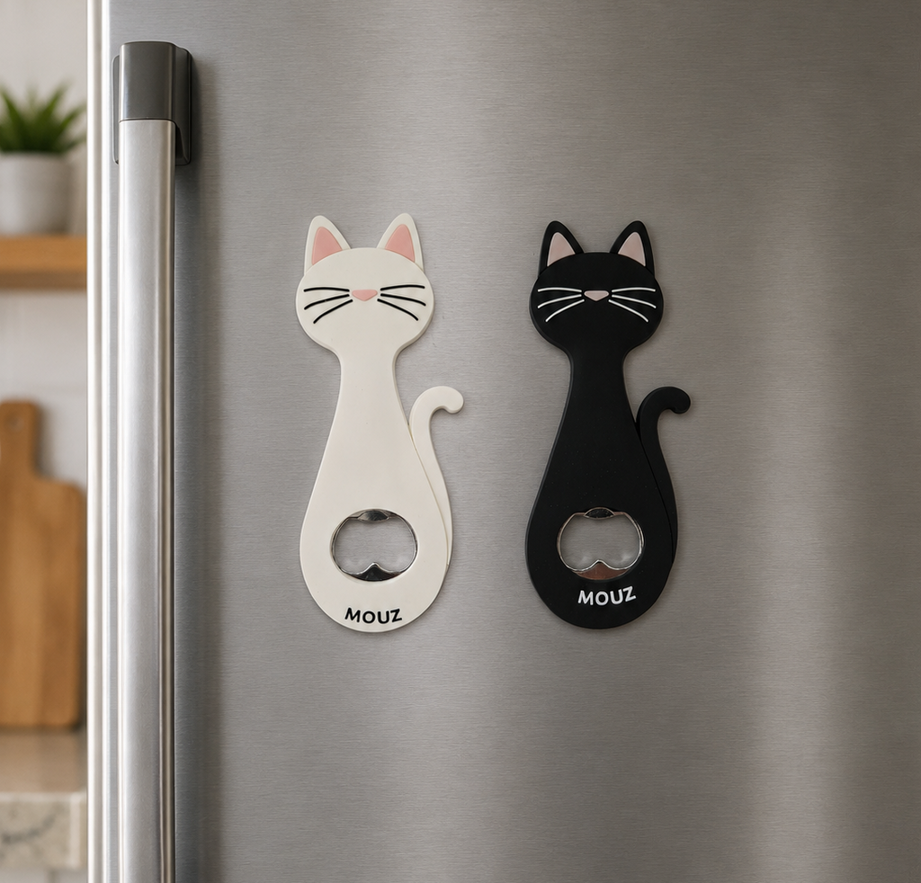 Abridor de Botellas Magnético con Forma de Gato
