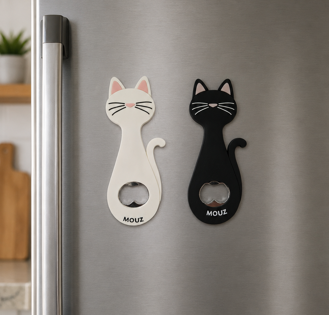 Abridor de Botellas Magnético con Forma de Gato